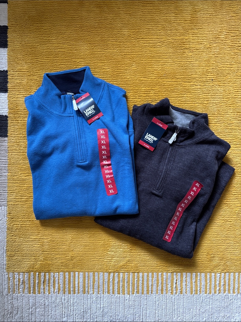 Two Lands’ End Ribbed Quarter Zips
